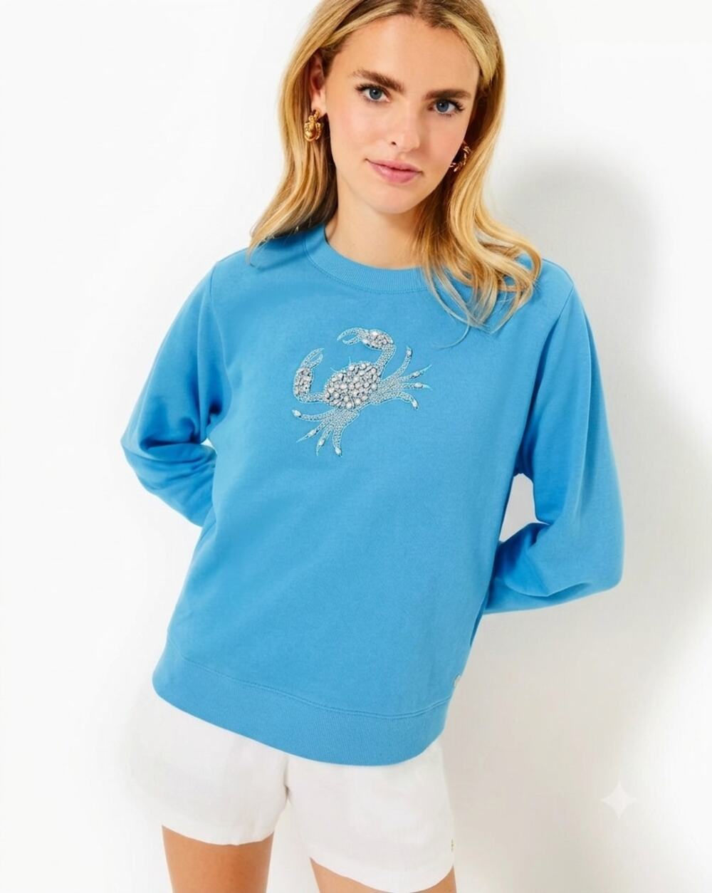 NWT Lilly Pulitzer Ballad Crab Embellished Sweatshirt. Size M. Retails $118
